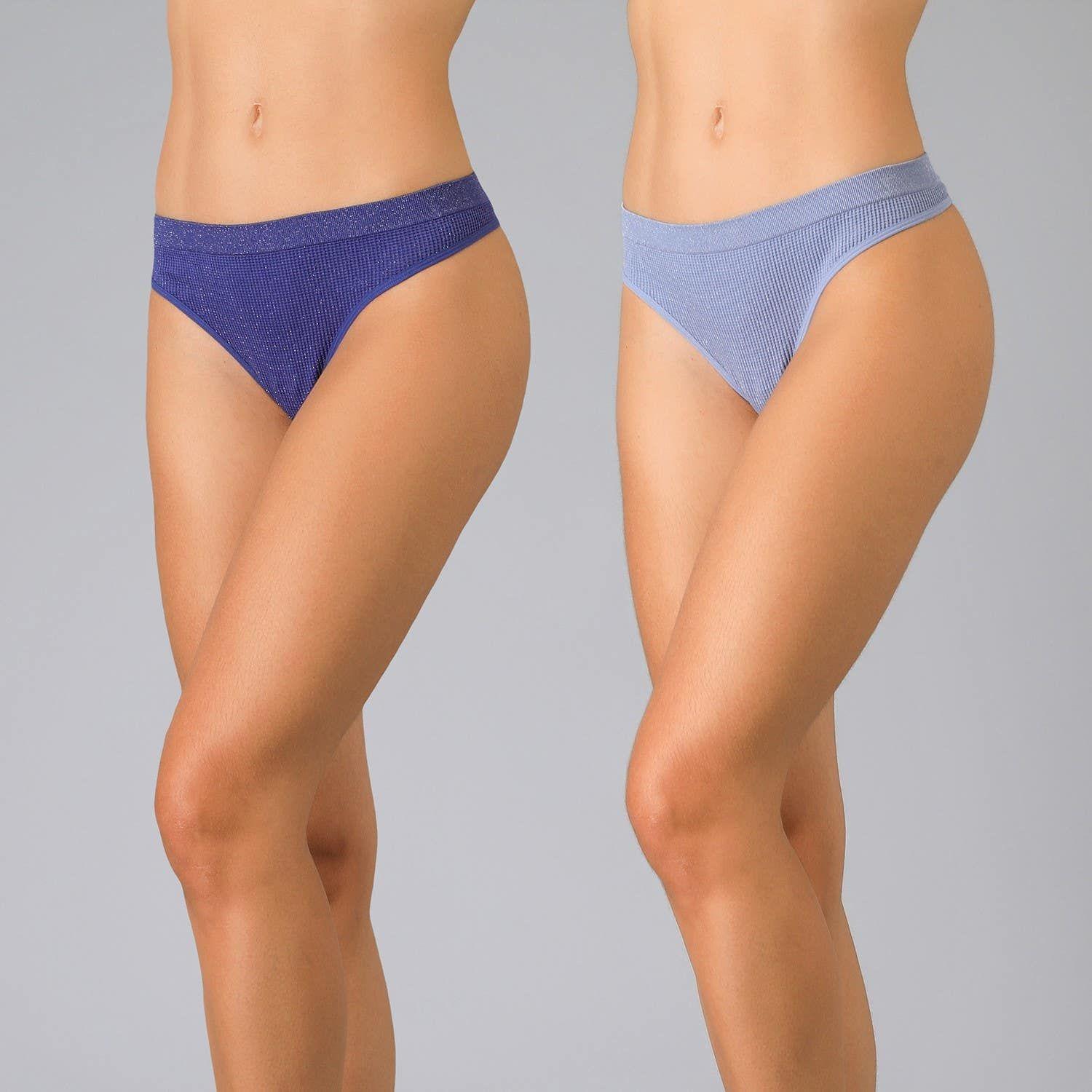 Pack 2X Colaless Seamless Rib Lurex Azul-0
