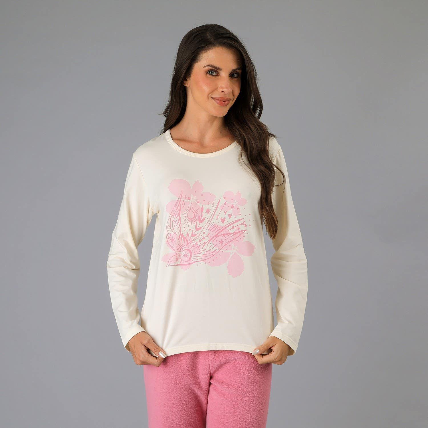 Pijama Micropolar Polerón/Polera 3Pz Rosado-1
