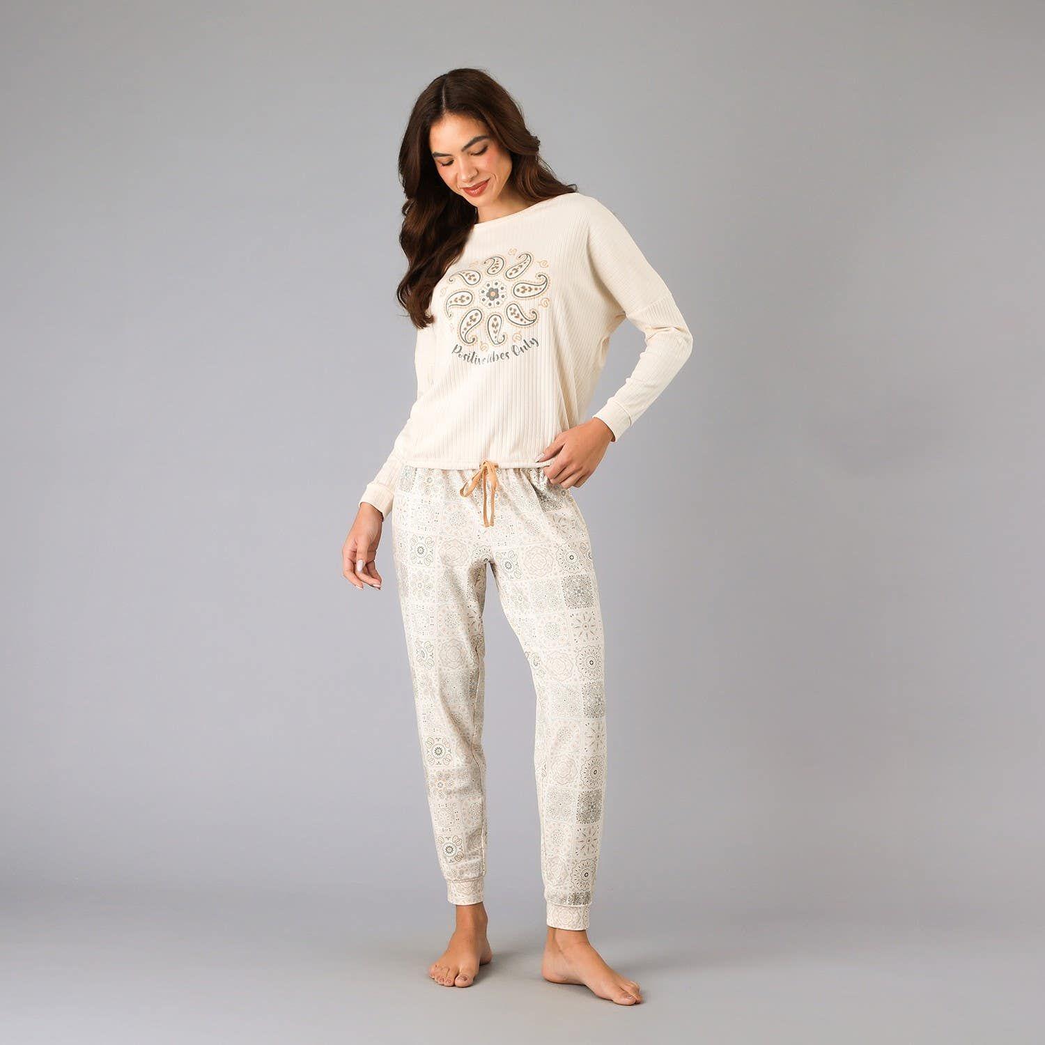 Pijama Polera Ajustable En Pretina Beige-0