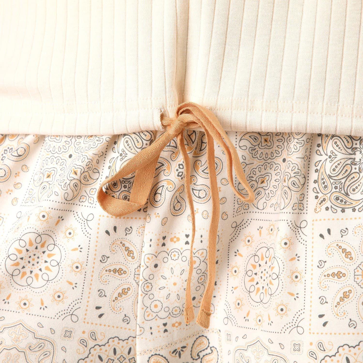 Pijama Polera Ajustable En Pretina Beige-3