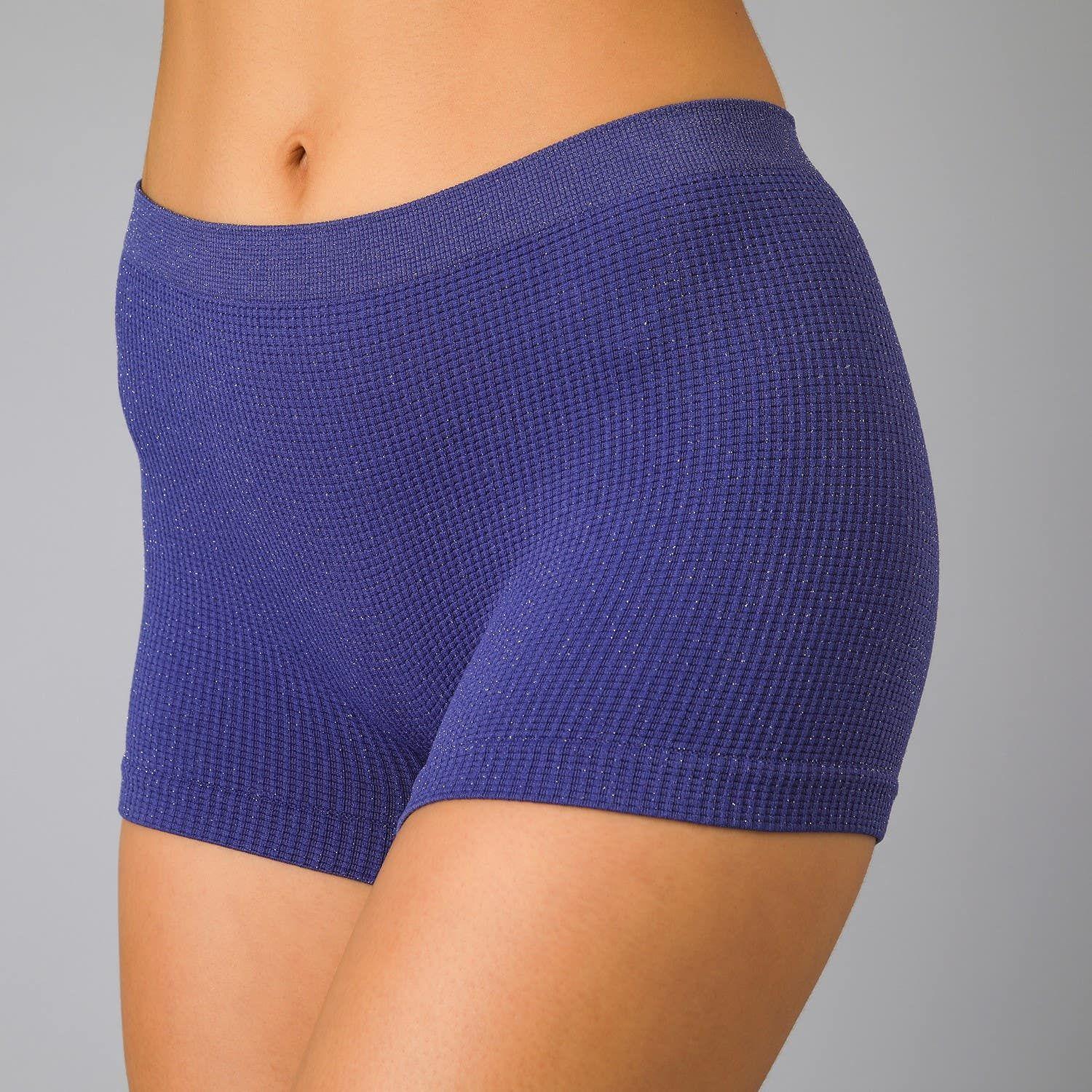 Pack 2X Boyshort Rib Lurex Azul-1