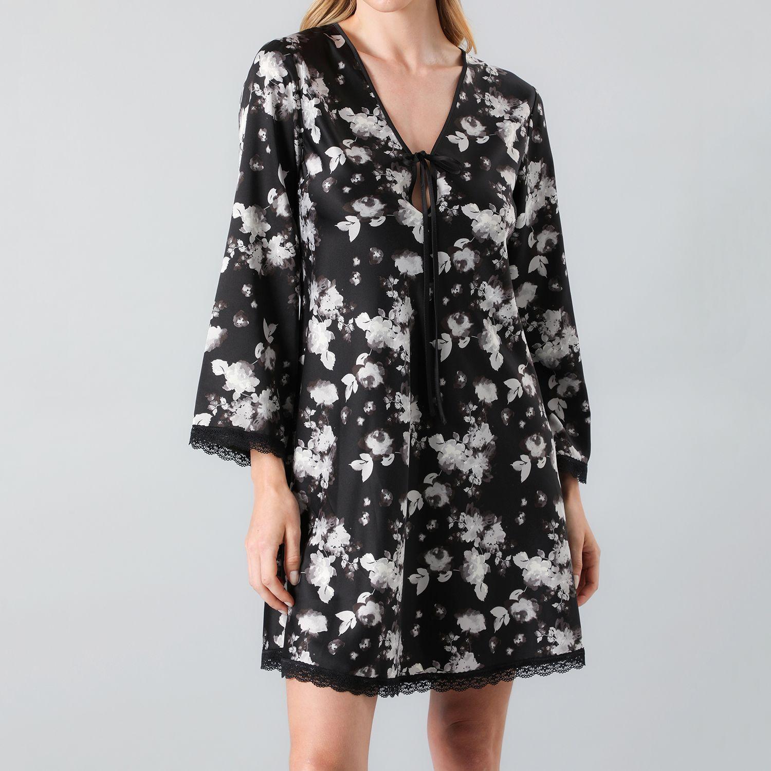 Camisola Amarra Satin Print M/Larga-0