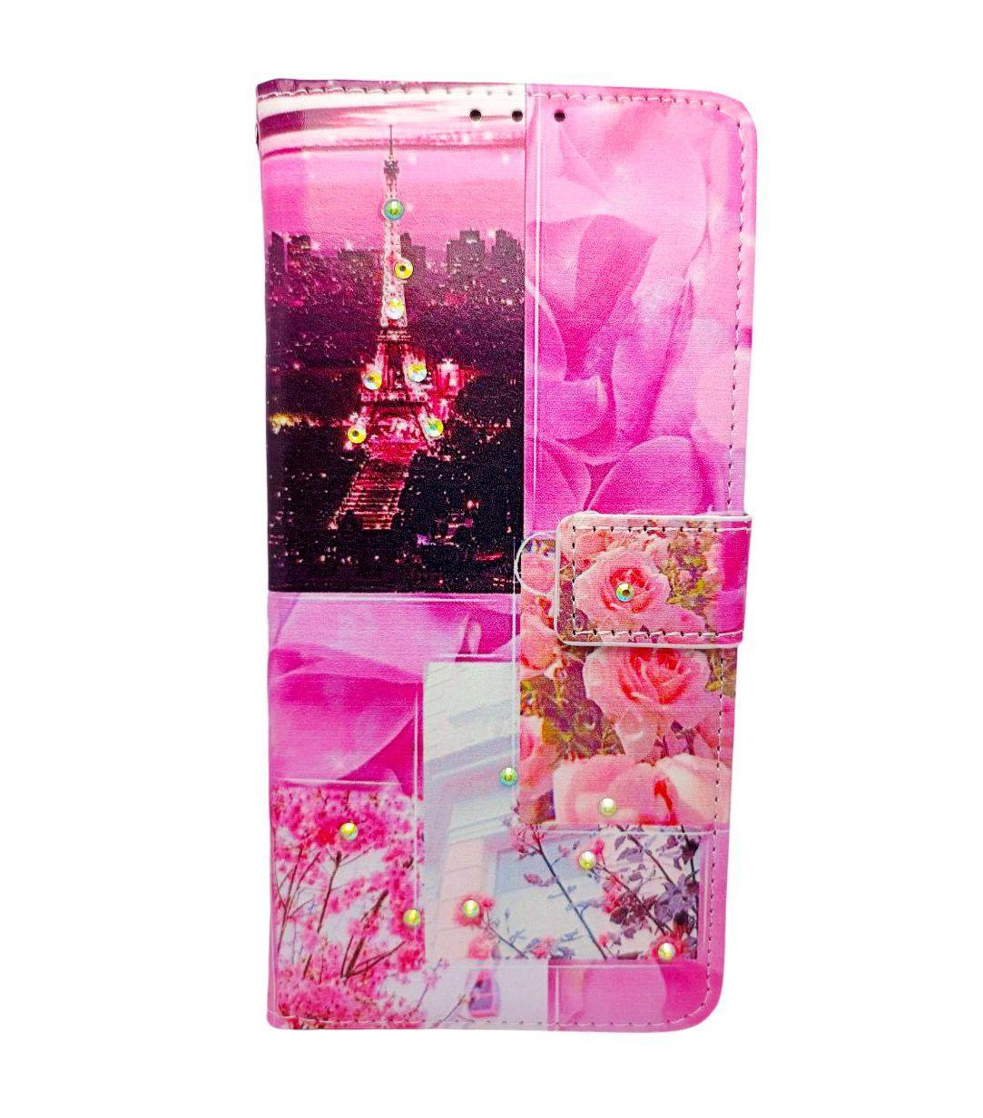 Flip cover estuche para Motorola G04 - Protector Tapa Paris Rosa-0
