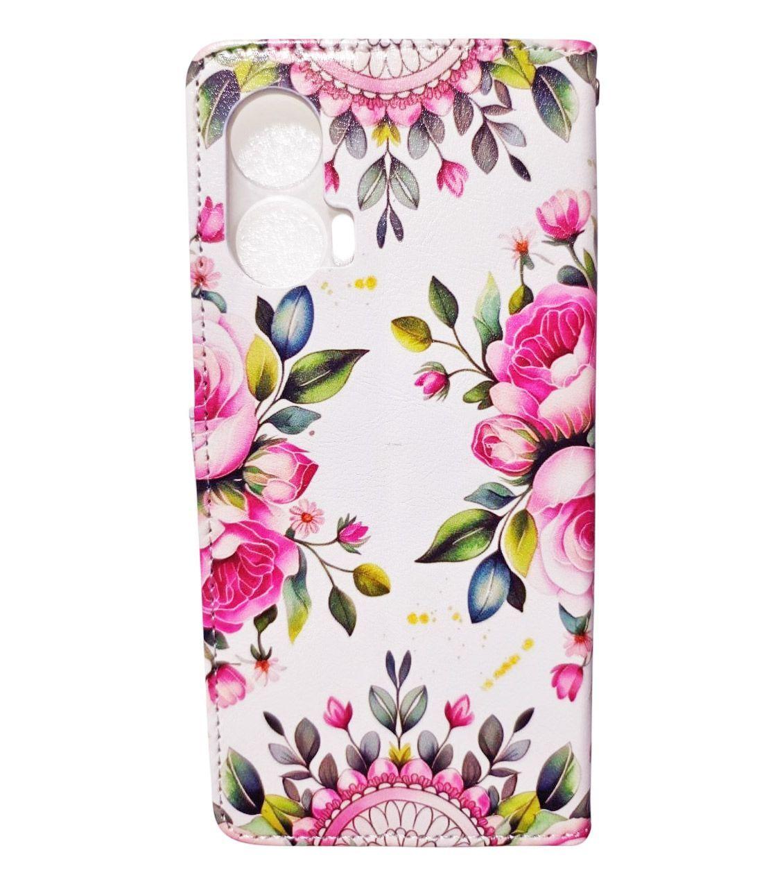 Flipcover estuche para Motorola Edge 50 Fusion Flor Blanca-2