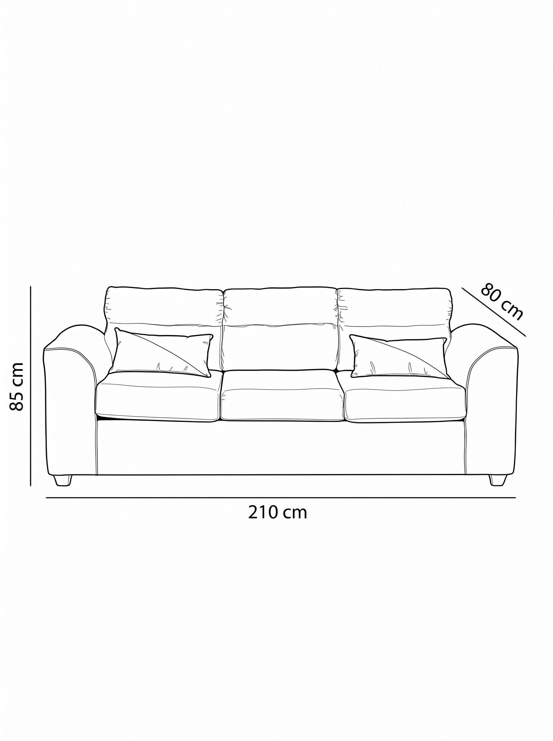 Sofa 3C Tela Beige Fancy Hogar-2
