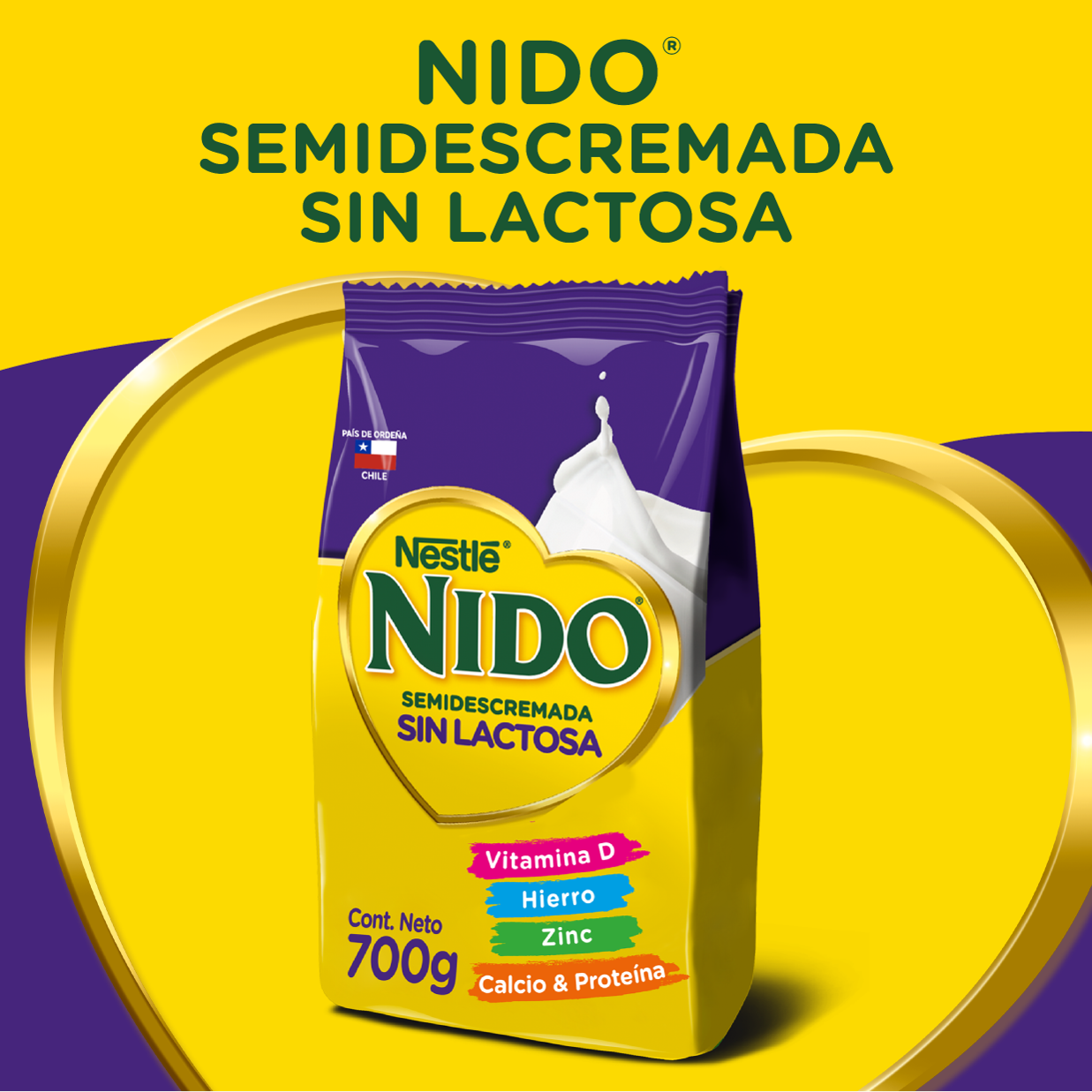 Pack Leche en polvo NIDO® Semidescremada Sin Lactosa Bolsa 700g x2-1