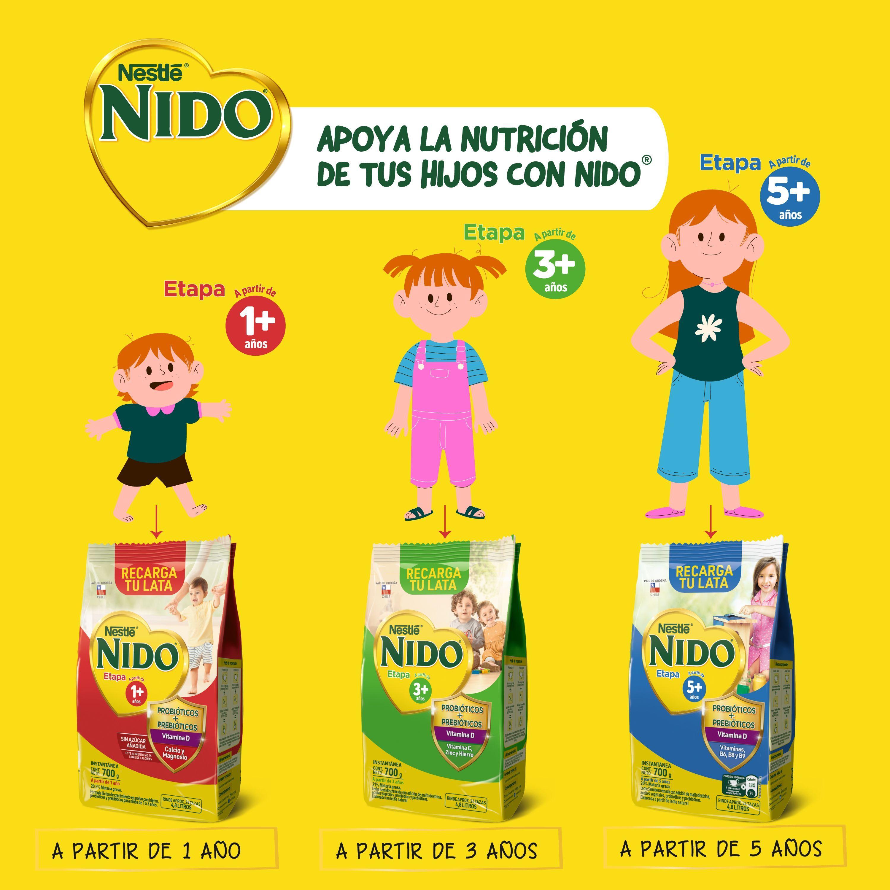 Pack Fórmula Láctea NIDO® Etapa 1+ Bolsa 700g x2-5
