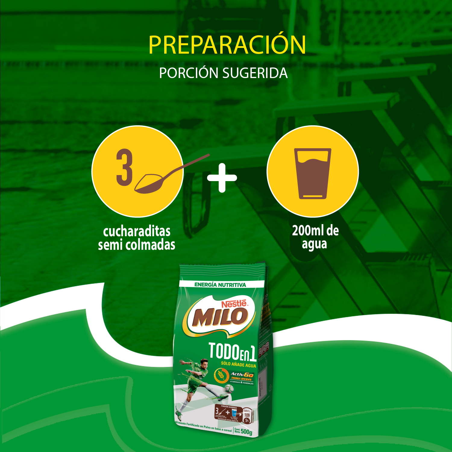 Saborizante MILO® ACTIV-GO® con leche listo para tomar Bolsa 500g Pack X3-2