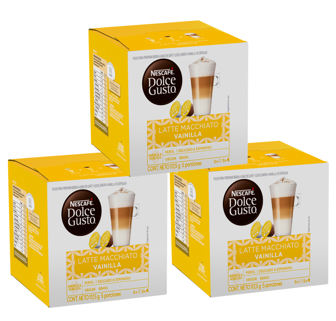 Pack 3 Café NESCAFÉ DOLCE GUSTO® Latte Macchiato Vanilla 10 Cápsulas-0
