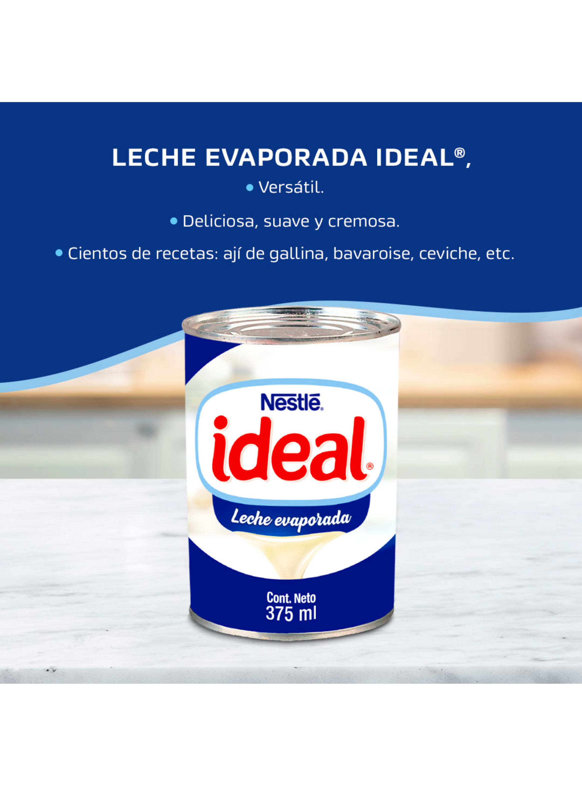 Leche Evaporada IDEAL®  Clasica Tarro 400g Pack x4-1