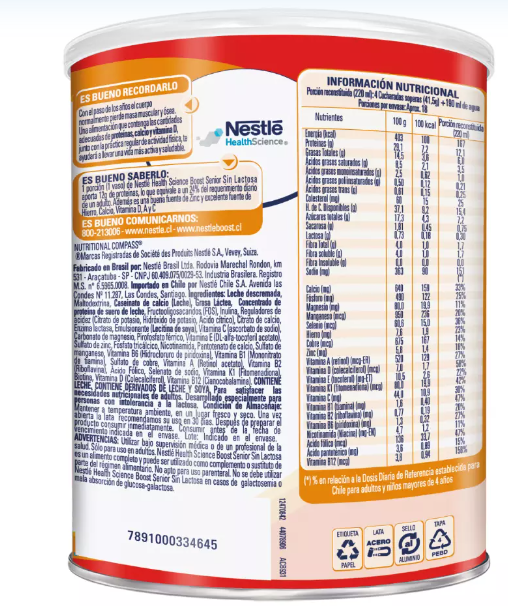 Alimento en polvo BOOST® Senior Sabor Neutro Sin Lactosa 740g-2