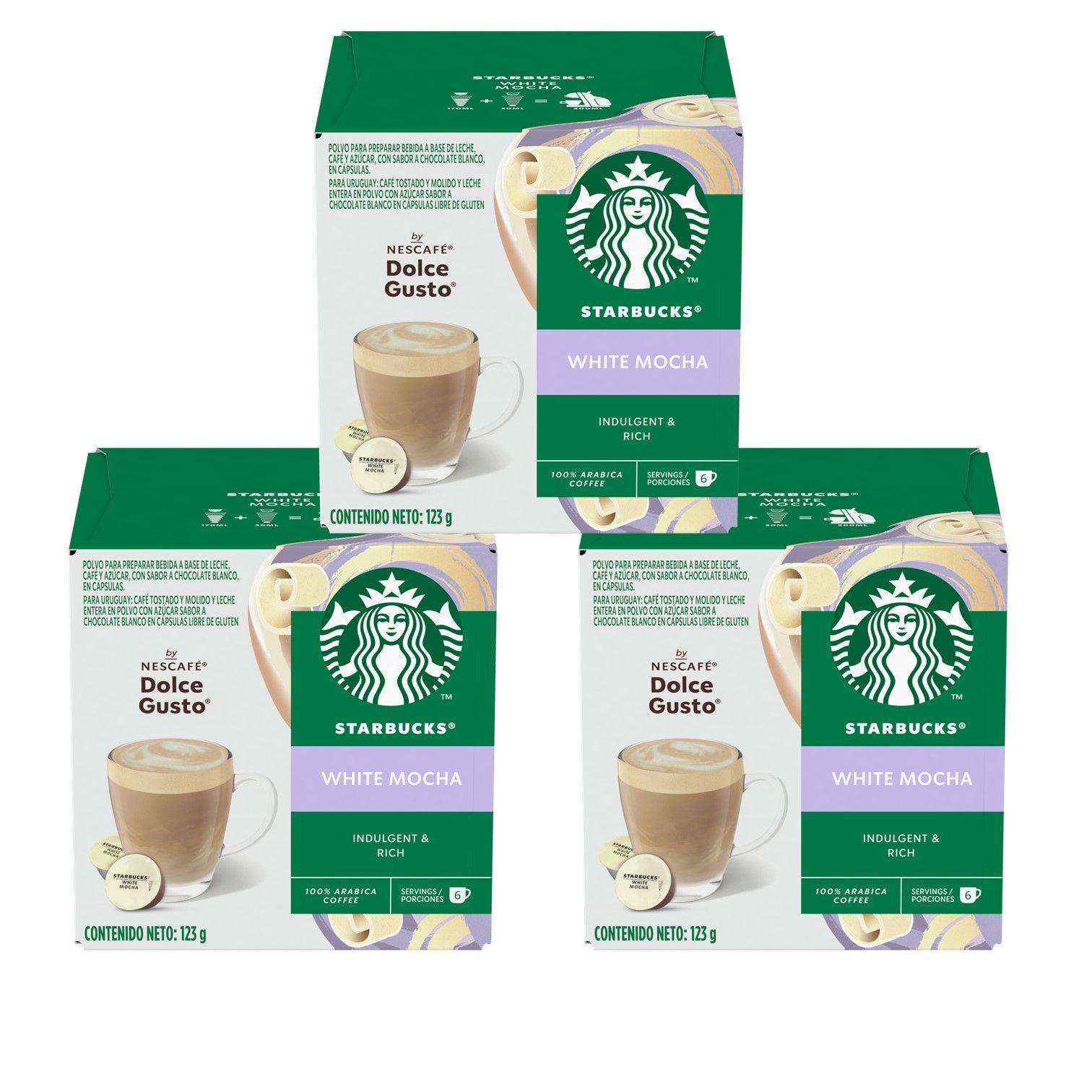 Pack 3 Café STARBUCKS DOLCE GUSTO White Mocha 12 cápsulas-0