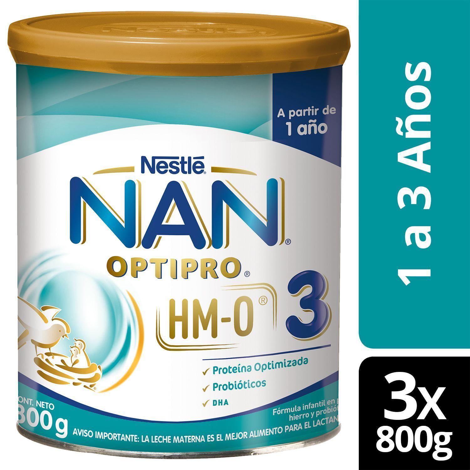 NAN 3 Optipro con HM-O 900g Fórmula Infantil x3 Unidades-0