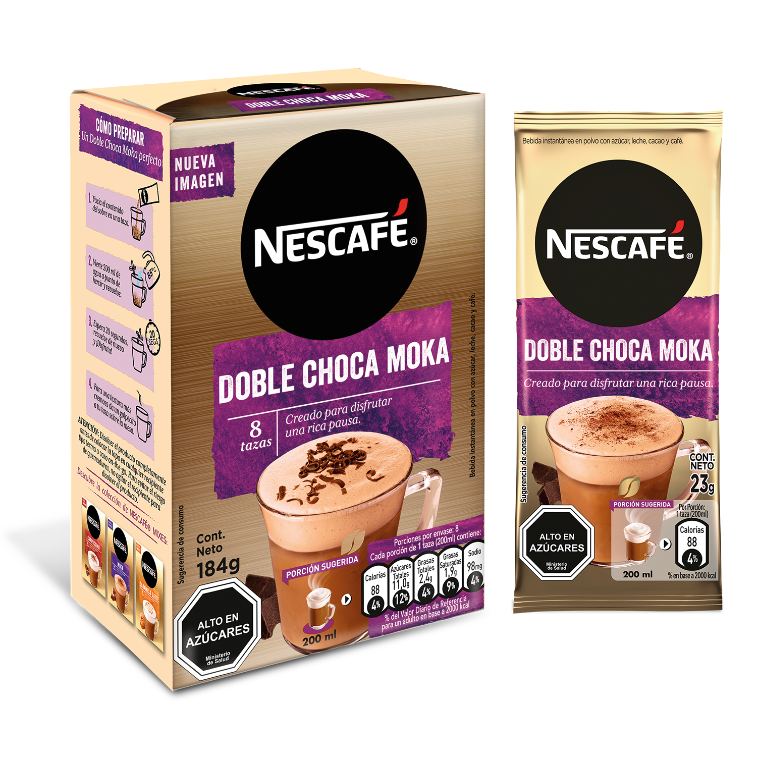 Café NESCAFÉ® Doble Choca Moka 8x23g X3 Cajas-1