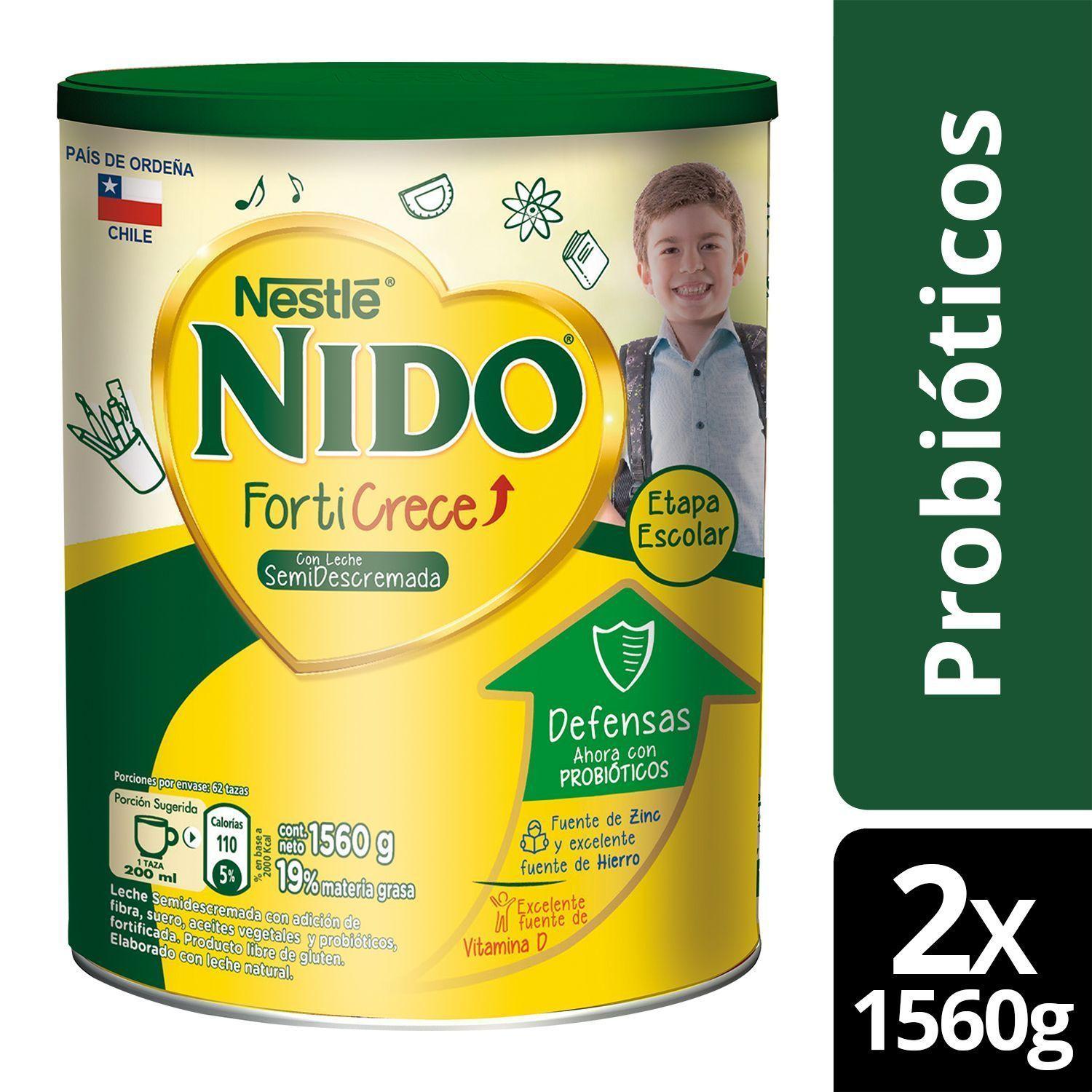 Leche Nido Forticrece Semidescremada 1560g X2 -0