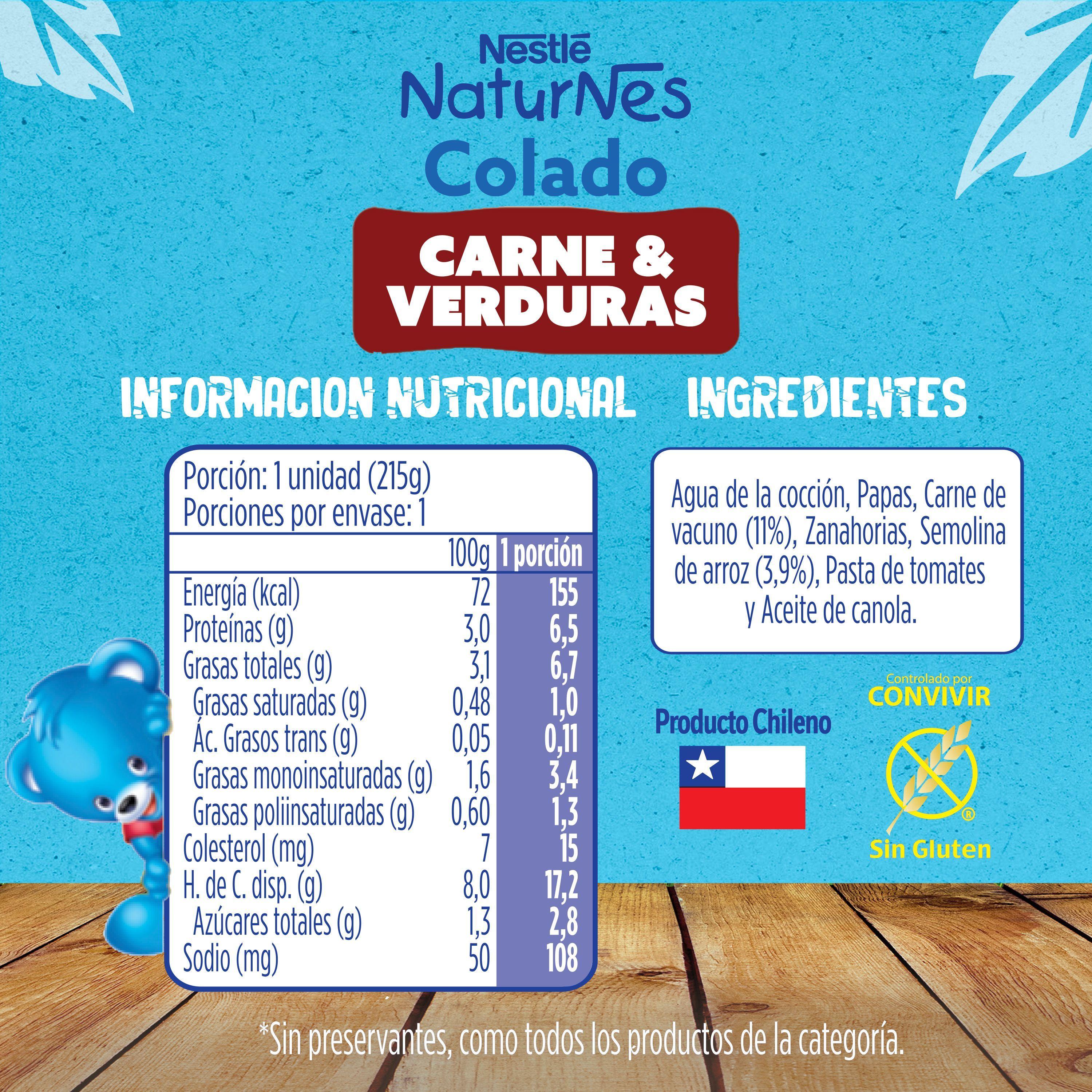 Colado NESTLÉ® NATURNES® Carne y Verduras Pack x12-2
