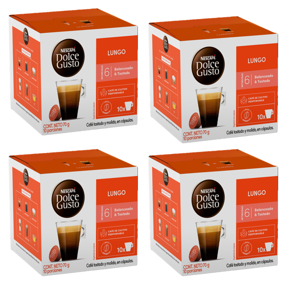Pack 4 Café Nescafé Dolce Gusto Lungo 10 Tazas-0
