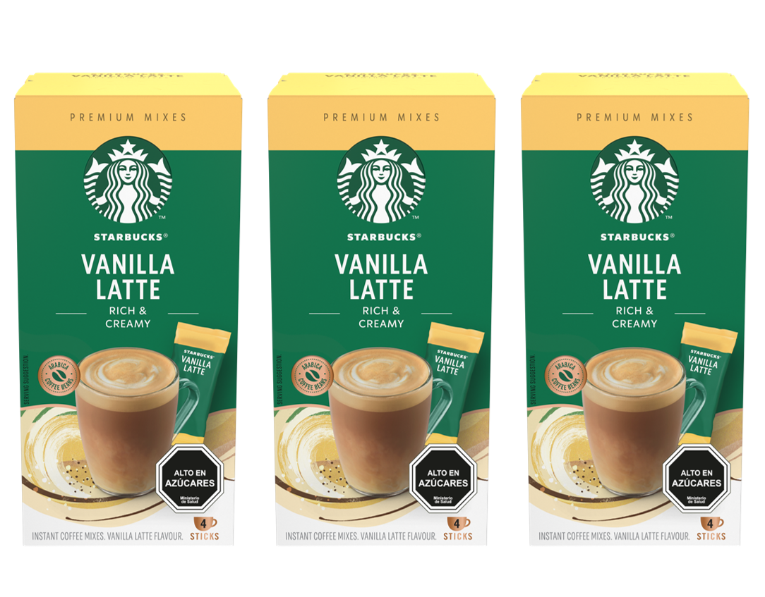 Café Instantáneo Starbucks® Vanilla Latte (4 Sobres) x3 Cajas-0