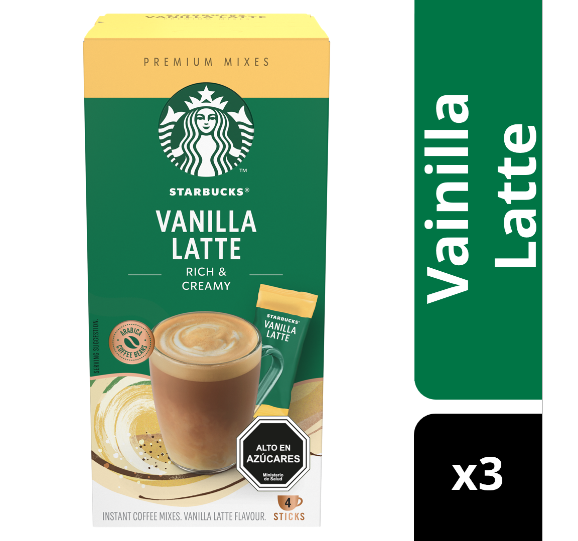 Café Instantáneo Starbucks® Vanilla Latte (4 Sobres) x3 Cajas-1