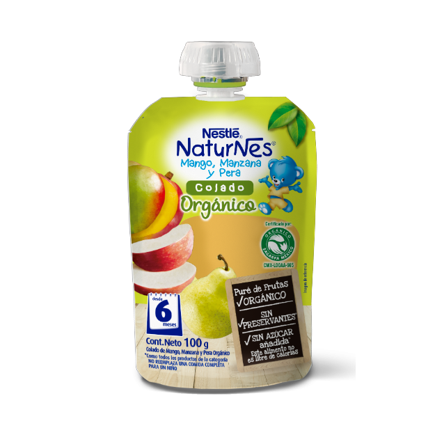 Compota NESTLÉ® NATURNES® orgánico Mango Manzana Pera 100g  Pack X16-1