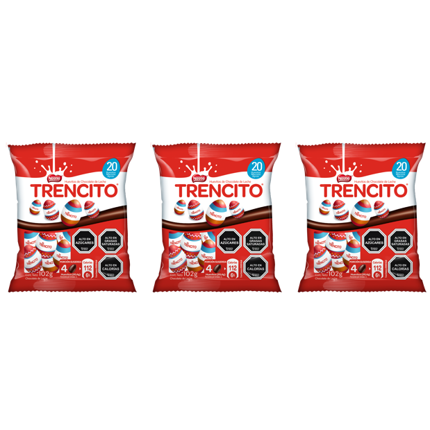 Pack 3 Huevitos De Chocolate Pascua Trencito 102g-0