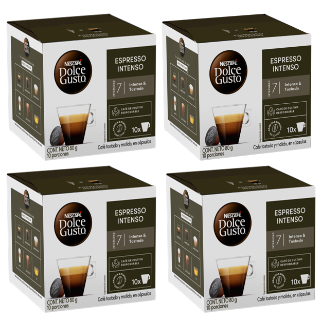 Pack 4 Café Nescafé Dolce Gusto Espresso Intenso 10 Tazas-0