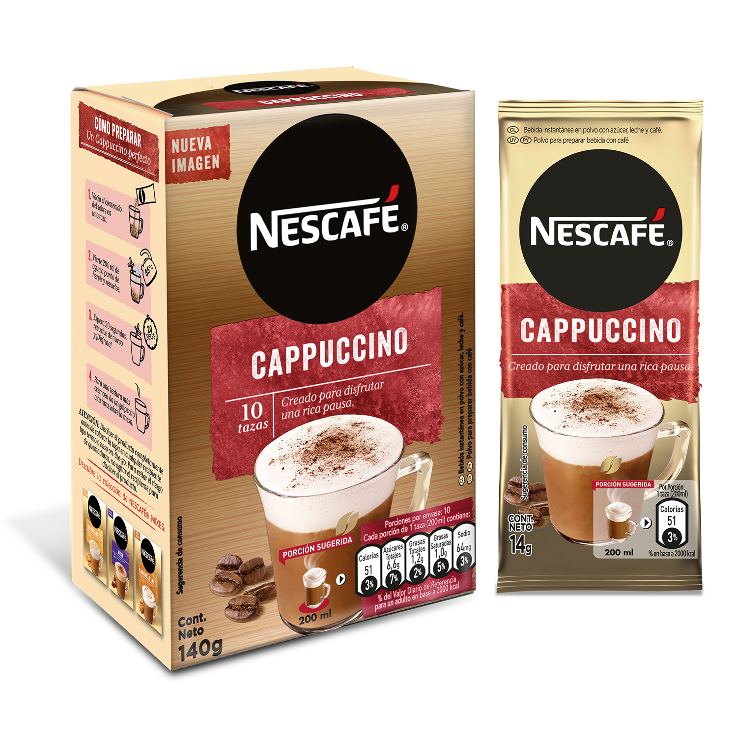 Café NESCAFÉ® Capuccino 10x14g X3 Cajas-1