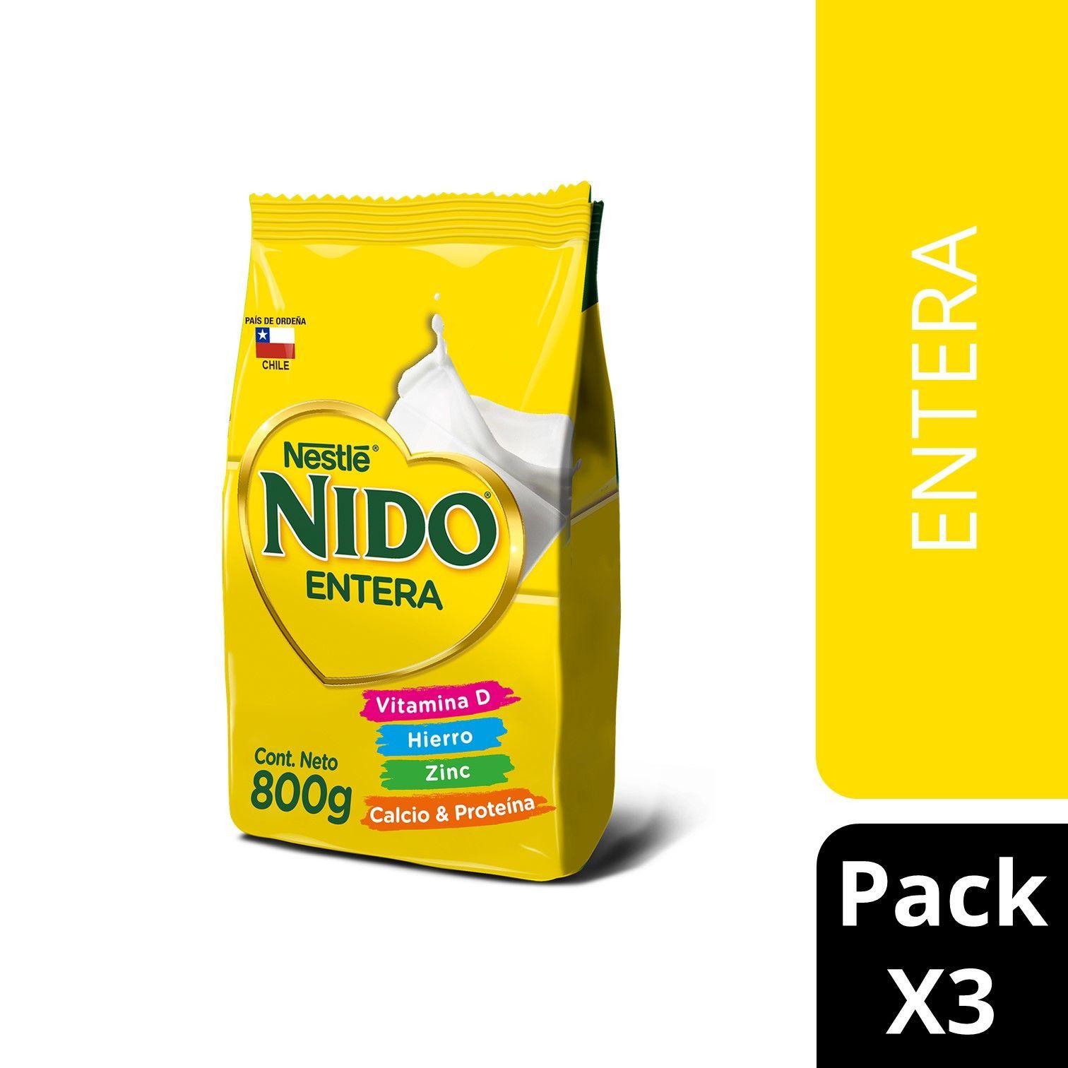 Leche en Polvo NIDO® Entera Bolsa 800g Pack x3	-0