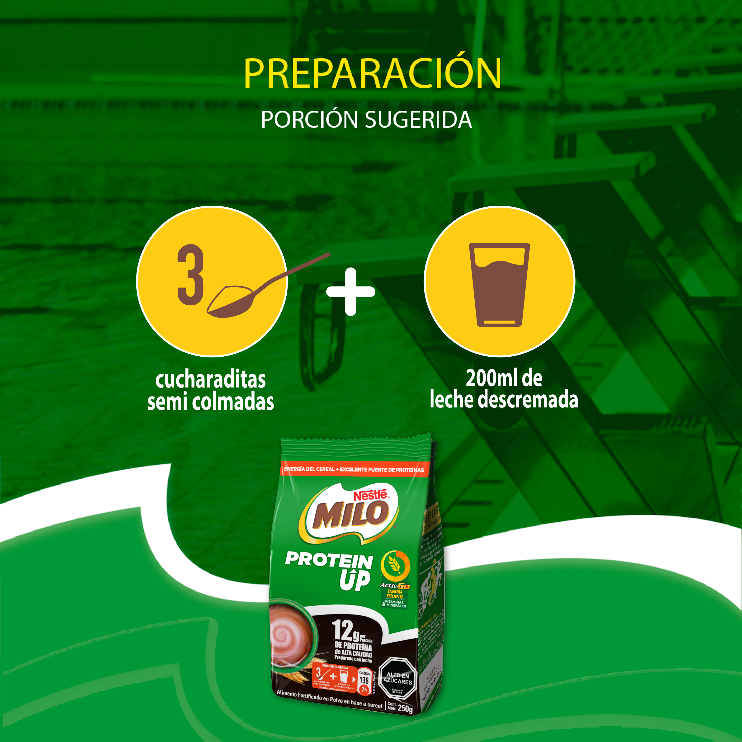 Saborizante para leche MILO® PROTEIN UP ACTIV-GO® 250g X2 Bolsas-2