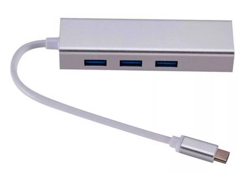 Adaptador Hub 3 Puertos Usb Type C Ethernet Rj45 Y 3 Usb-2