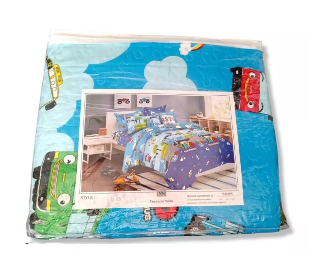 Cobertor de verano de Plaza y Media para niños tayo azul -1