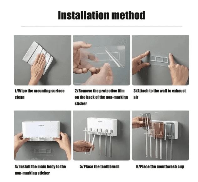 Dispensador Crema Dental Portacepillos 4 Envases / 8 Cepillo-3
