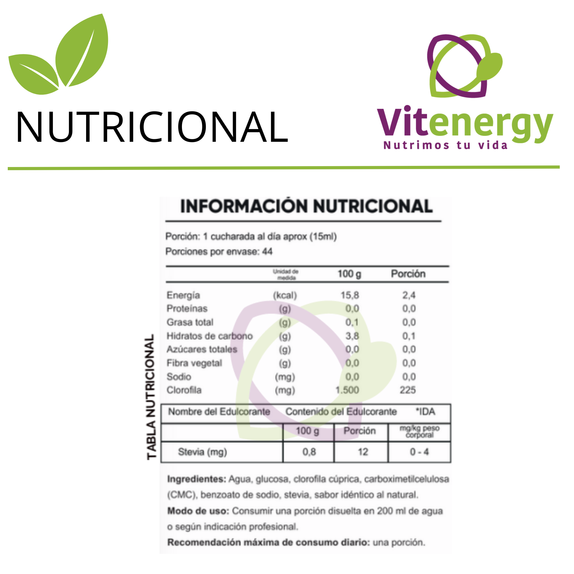 CLOROFILA LÍQUIDA 660ML SABOR MENTA FNL DESINTOXICANTE PACK x2-2