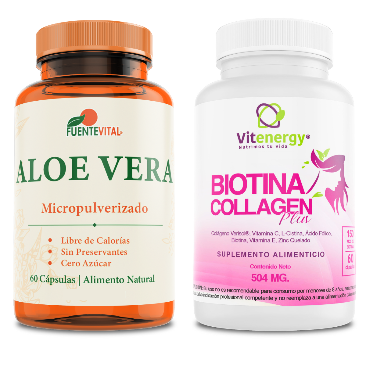 Colágeno Biotina -Zinc - Vitamina E + Aloe Vera Pack-0