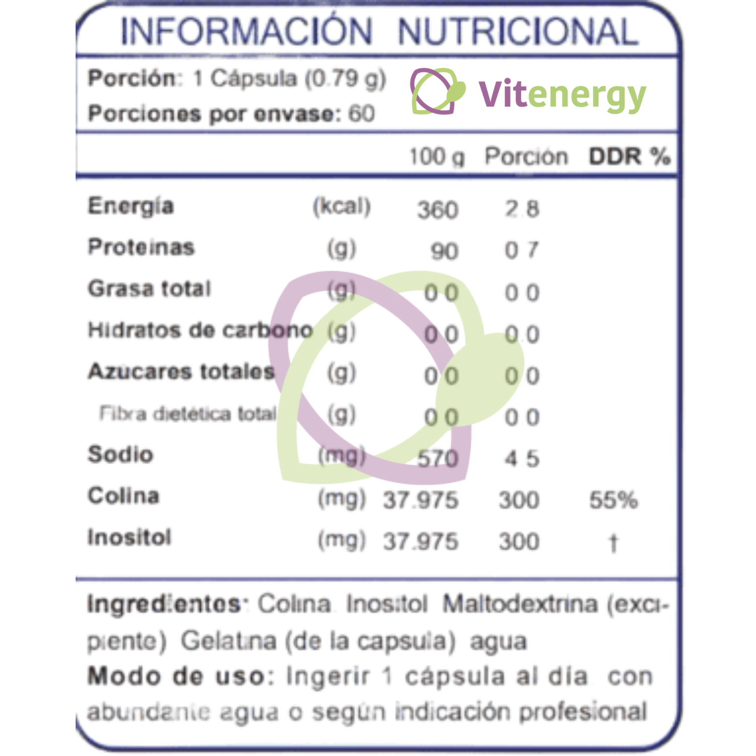 COLINA + INOSITOL 60 CÁPSULAS - 300mg OFERTA-2