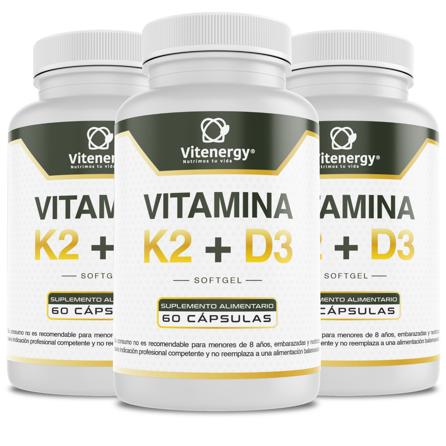 VITAMINA K2 + D3  PACK x3 CÁPSULAS SOFT GEL ALTA ABSORCIÓN -0