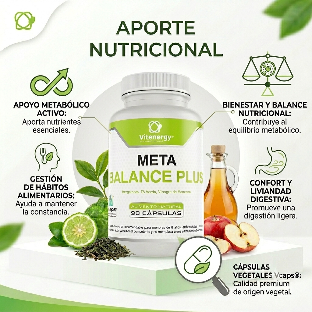 VINAGRE DE MANZANA + TÉ VERDE + BERGAMOTA VITENERGY - 90 CÁPSULAS-2