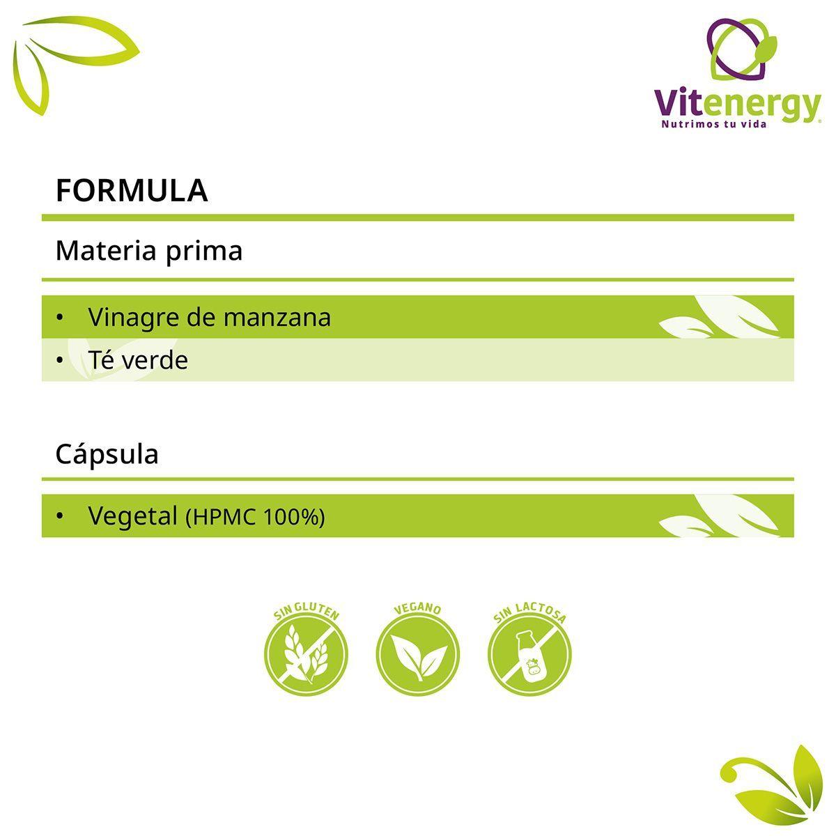  BLOQUEADOR CARBOS LIPO SLIM + TÉ VERDE VINAGRE MANZANA | VITENERGY- PACK-4