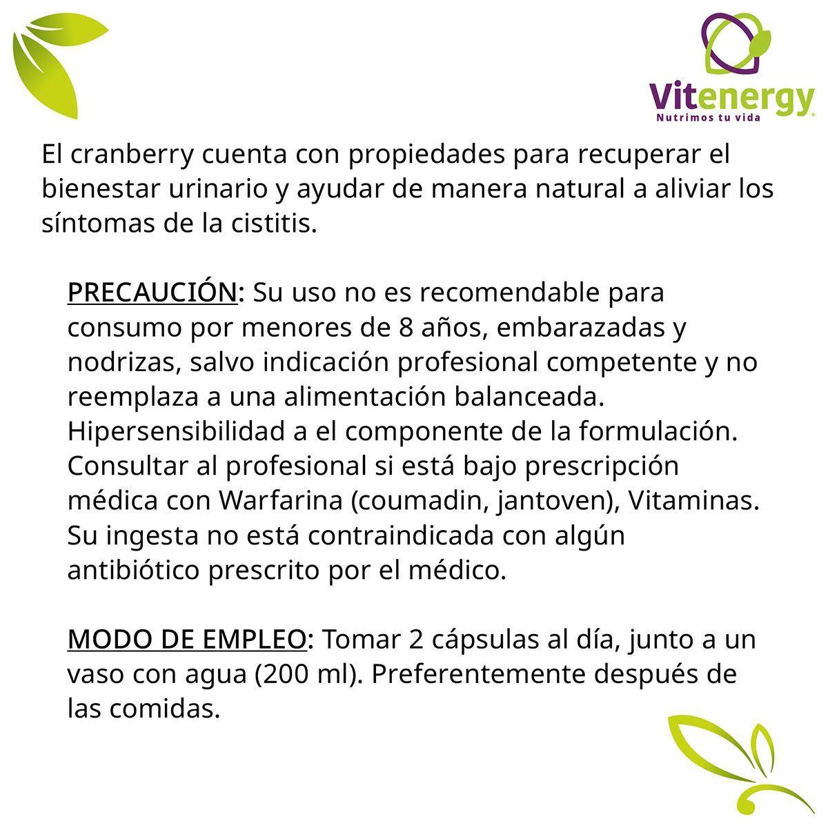 Cranberry Arandano Rojo 60 Cápsulas Vegetales - 470 mg Pack x2-2
