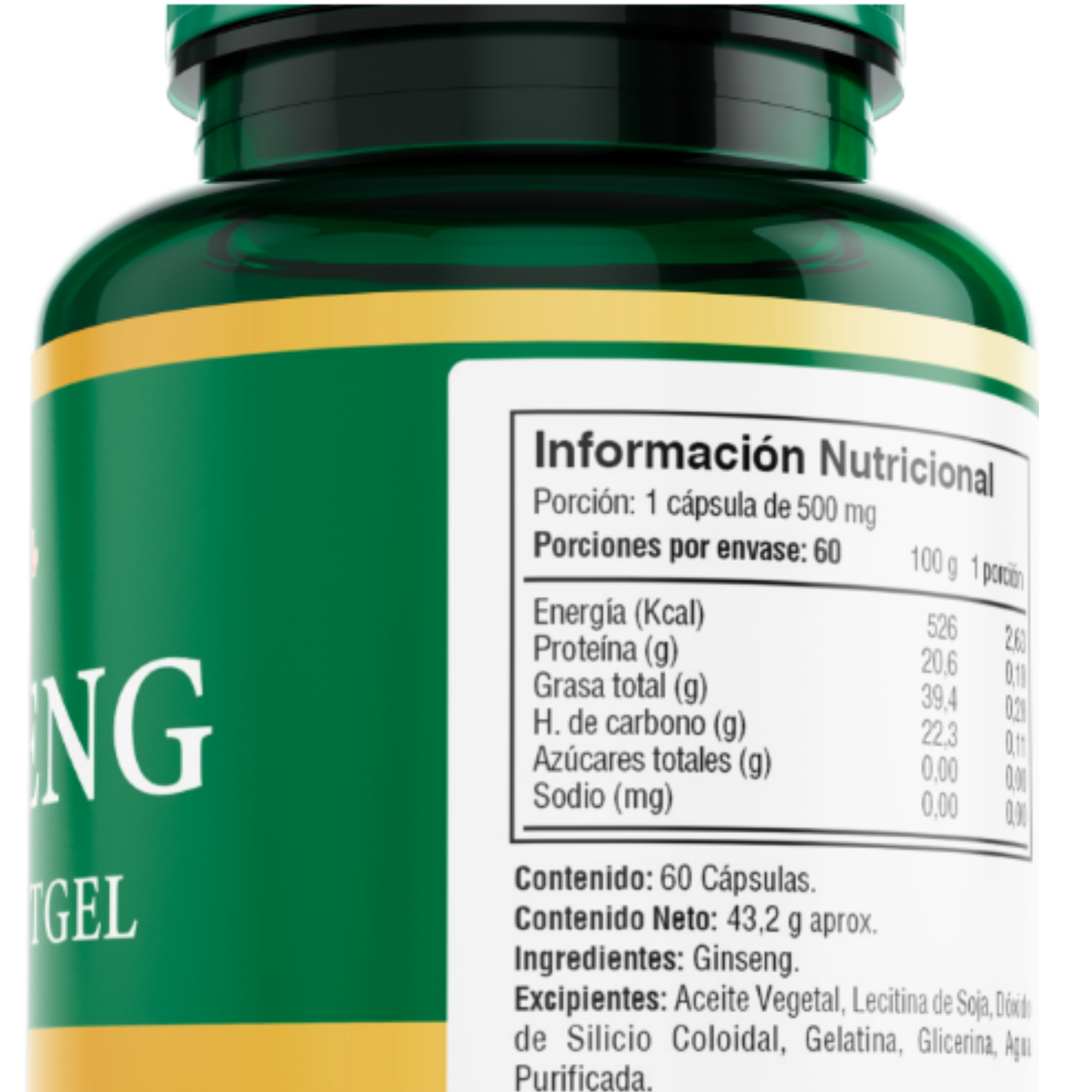 GINSENG ROJO COREANO - 60 CAPSULAS GEL 720 mg - OFERTA-2