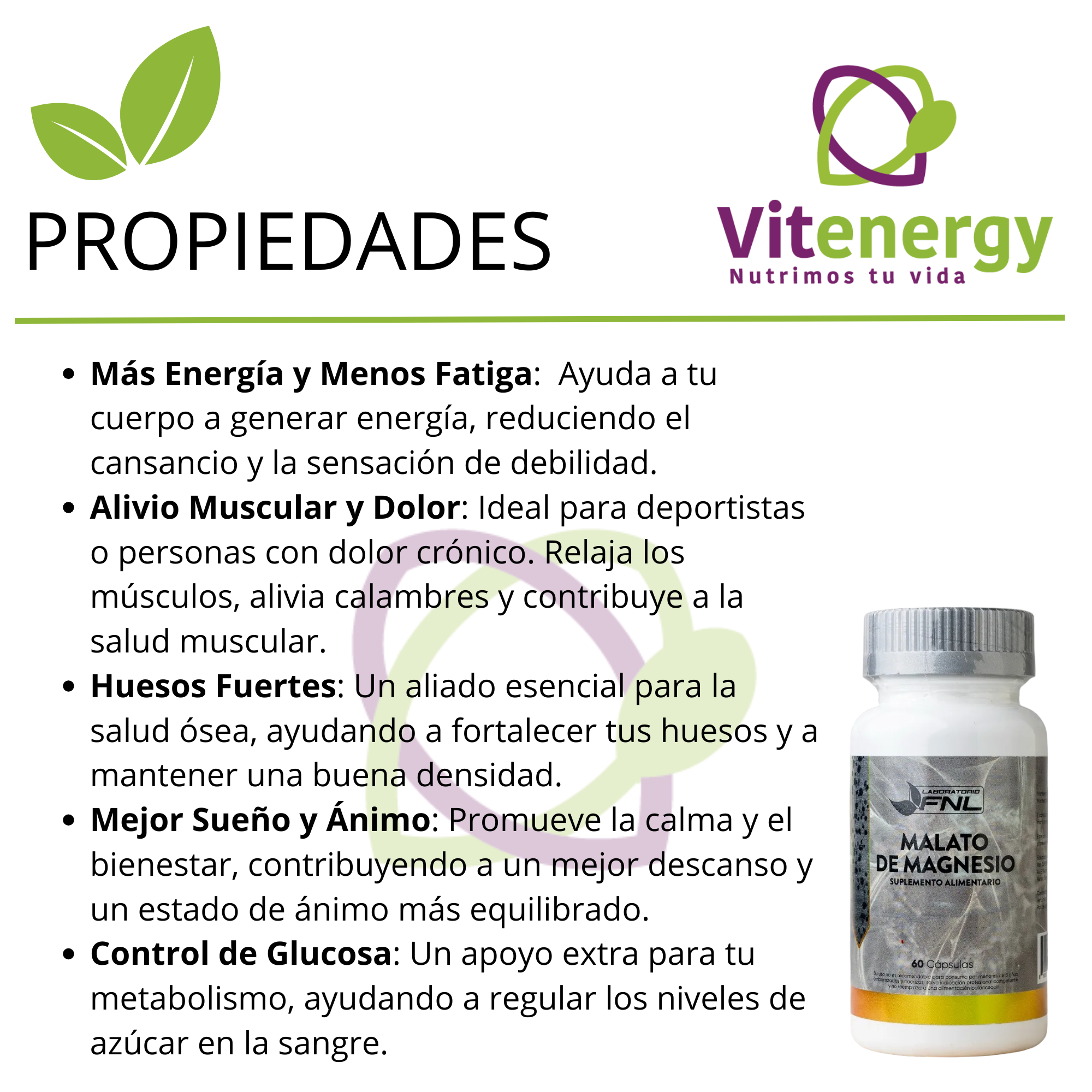 MALATO DE MAGNESIO 660 MG - 60 CÁPSULAS FNL - PACK x3-1