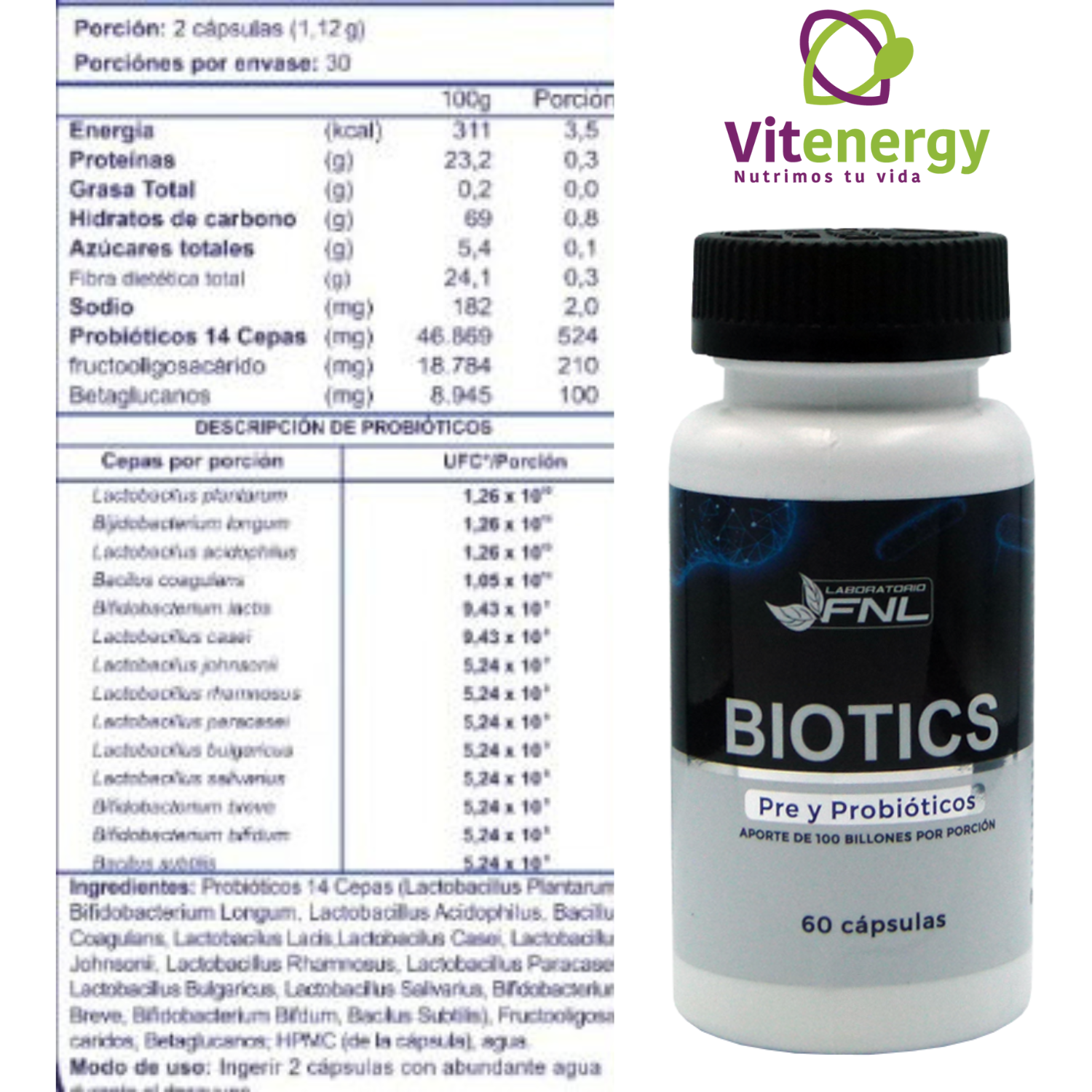 PROBIOTICOS 100 BILLONES 14 CEPAS FNL | Mejora Digestión, Flora y Defensas| Pack x3-2