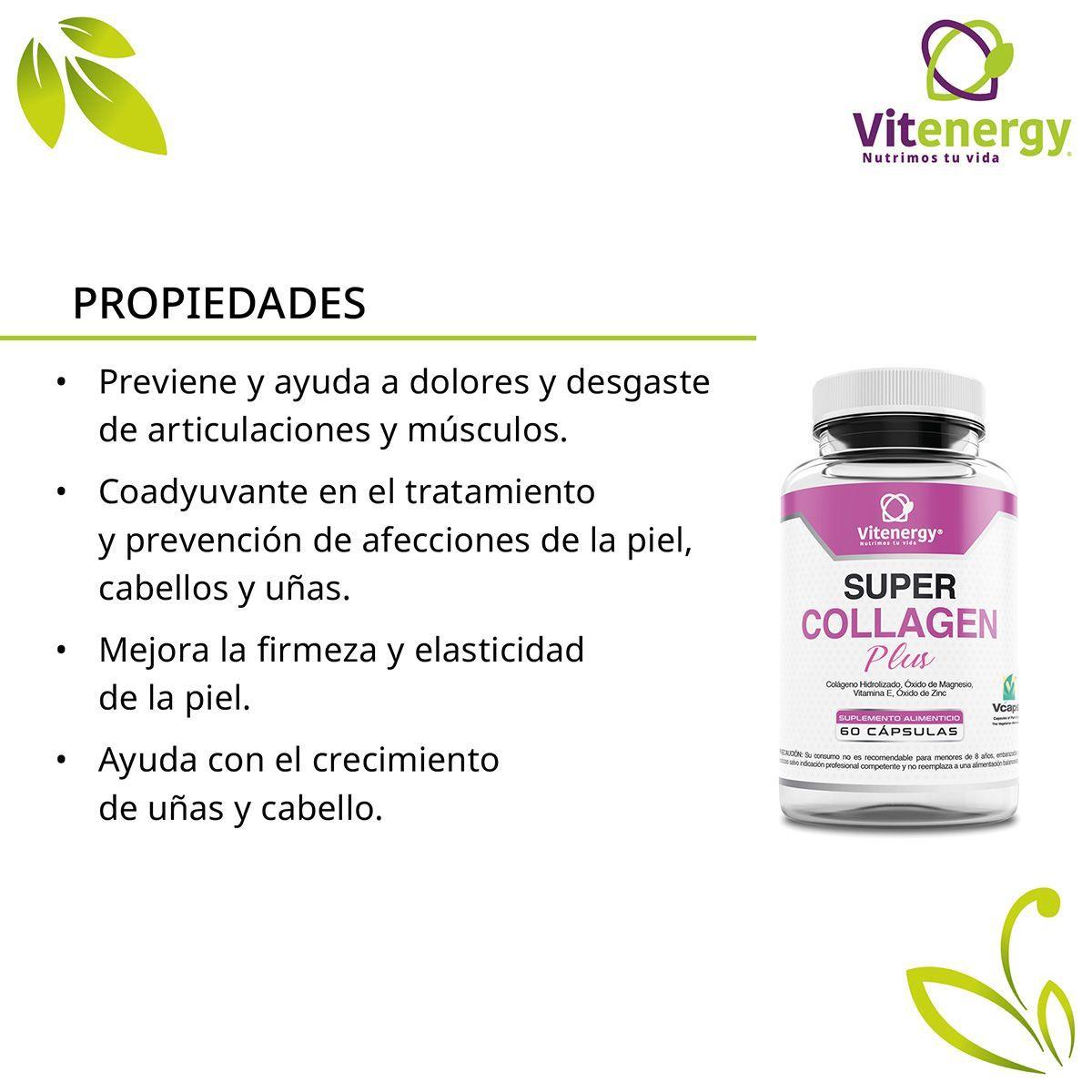 PACK RESVERATROL 500 MG. + SUPER COLÁGENO PLUS VITENERGY - 120 CÁPSULAS VCAPS-3