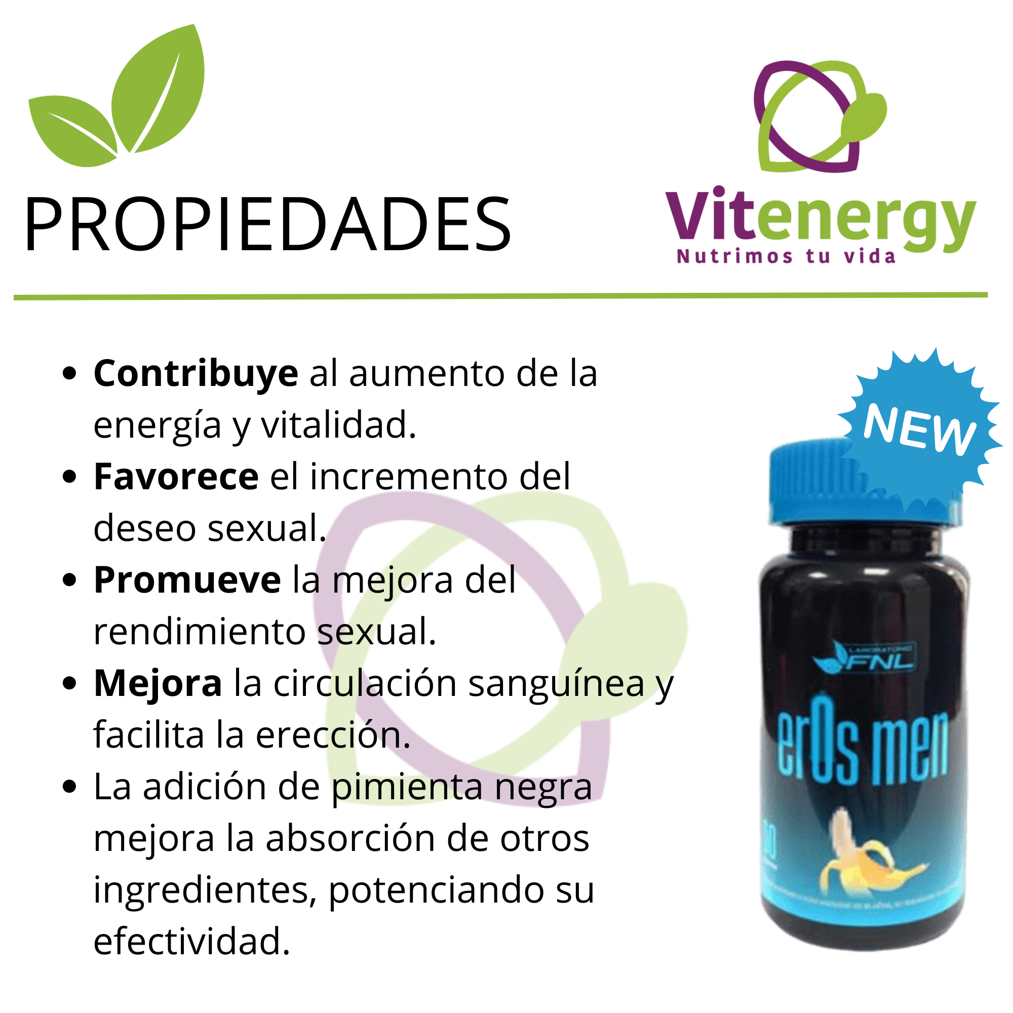EROS MEN ESTIMULANTE NATURAL MASCULINO POTENCIA LIBIDO -  60 Cápsulas-2