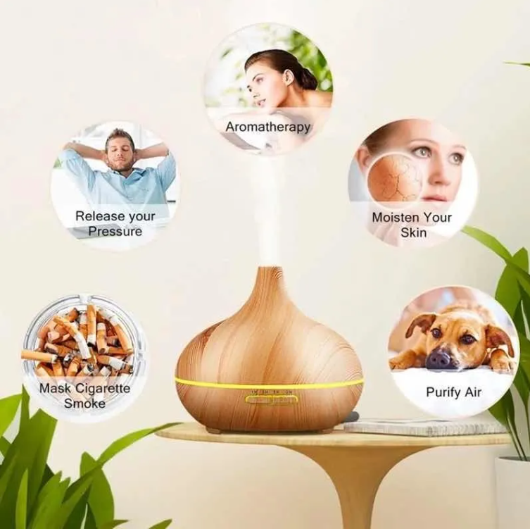 Humidificador 400ml Purificador De Aire +3 Esencias De 10ml-2