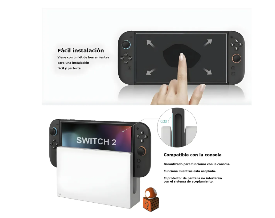 Protector De Pantalla Lamina De Vidrio Para Nintendo Switch2-5
