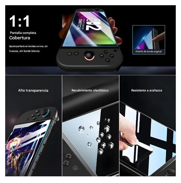 Protector De Pantalla Lamina De Vidrio Para Nintendo Switch2-6