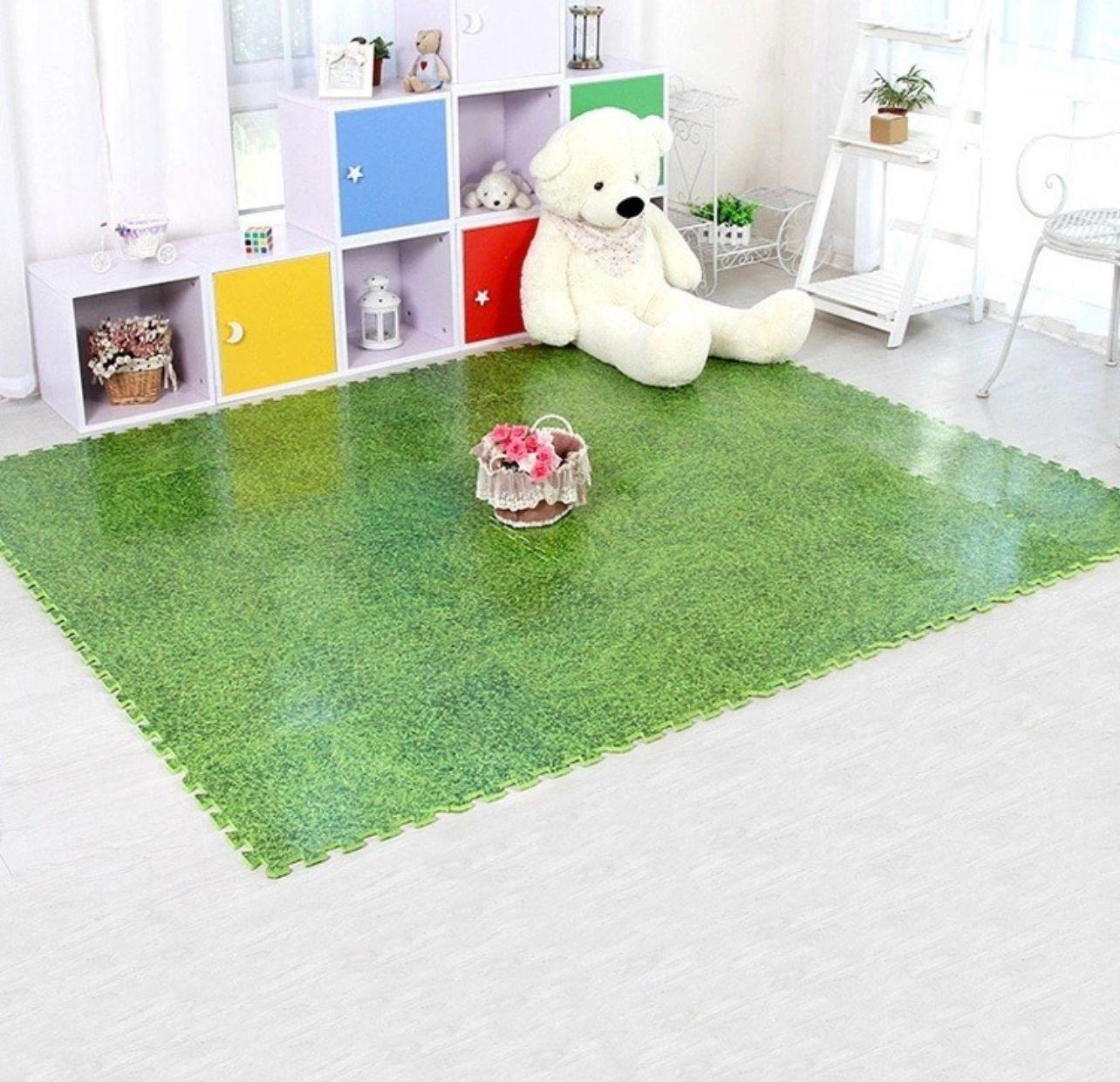 Piso Alfombra Goma Eva Tipo Madera, 4 Cuadrados, 60x60cms-3
