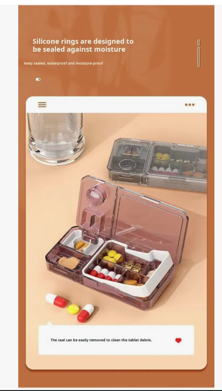 Caja De Medicina Portatil 3 En 1 Cortador Triturador-3