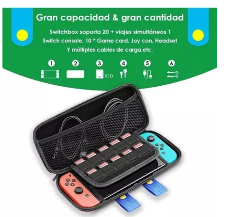 Bolso Estuche Protector Nintendo Switch De Mario Bross-3
